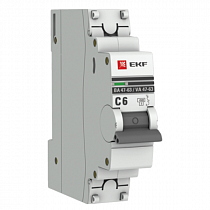 Выключатель автоматический модульный 1п C 6А 4.5кА ВА47-63 PROxima EKF на сайте Стройсервис
