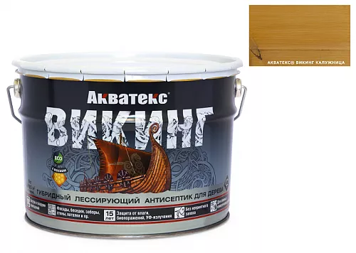 Акватекс ВИКИНГ (гибридный антисептик для дерева) 9 л (калужница) на сайте Стройсервис
