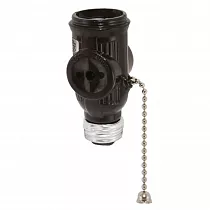 Переходник Е27 розетка карболитовый с выключателем черный TDM на сайте Стройсервис
