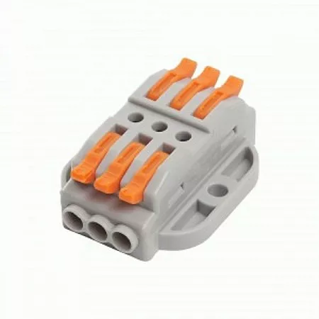 STEKKER клемма СМК проходная с рычагом LD222-430 3пол. 6х(0,08-4мм2) с ушком, 250V 32A 39502 на сайте Стройсервис
