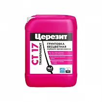 Грунтовка Церезит СТ-17 Transparent морозостойкая бесцветная 10л, арт. 3040024, (на поддоне 60шт) на сайте Стройсервис
