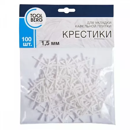 Крестики для кафельной плитки 1,5мм (100шт.) TOOLBERG на сайте Стройсервис

