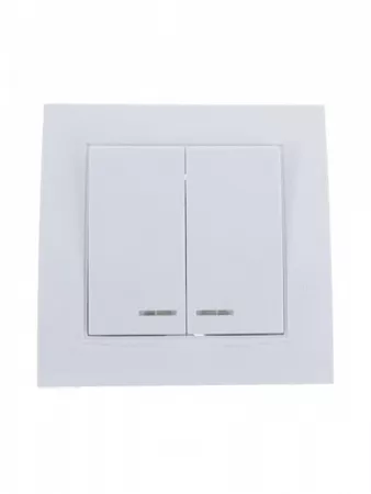 Выключатель 2-кл.СП Бриллиант 10А IP20 белый с подсветкой 7947410 UNIVersal