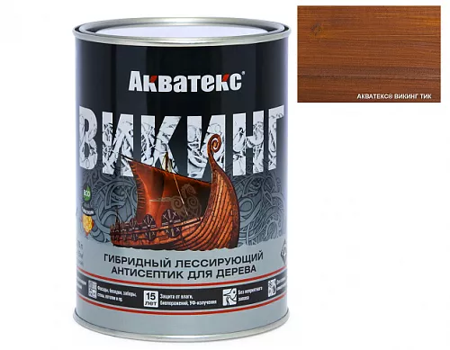 Акватекс ВИКИНГ (гибридный антисептик для дерева) 0,75 л (тик) на сайте Стройсервис
