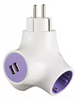 СТАРТ  сет. адаптер-разветв. 2 роз. 16А 2xUSB (2,4А) шторки, земля SPA1/2-ZD Octopus 4/12 (Р) на сайте Стройсервис
