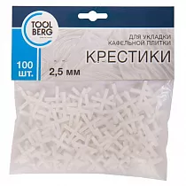 2707325 Крестики для кафельной плитки 2,5мм (100шт.) TOOLBERG на сайте Стройсервис
