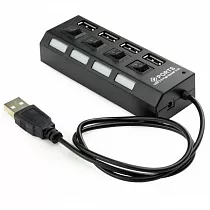 Разветвитель USB 2.0 Gembird UHB-243-AD с подсветкой и выключателем, 4 порта, блистер на сайте Стройсервис
