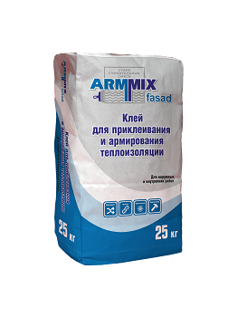 Смесь для приклеивания теплоизоляции ARMMIX fasad 25кг на сайте Стройсервис

