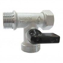 Кран шаровой д/стиральной машины 1/2"х3/4" х1/2" Китай на сайте Стройсервис
