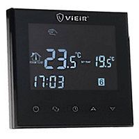 Термостат комнатный VIEIR VR406-C черный  на сайте Стройсервис
