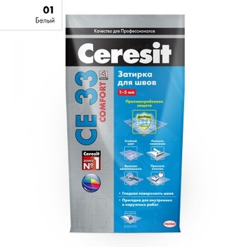 Затирка СЕ33 белый 5 кг Ceresit (Церезит) на сайте Стройсервис
