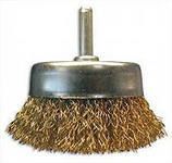 Щетка крацовка "чашка"  75мм латунь (со шпилькой) на сайте Стройсервис
