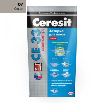 Затирка СЕ33 серый 2кг Ceresit (Церезит) на сайте Стройсервис
