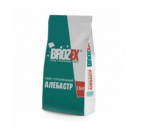 Гипс строительный Г-5 (Алебастр) Brozex, 1,5 кг на сайте Стройсервис
