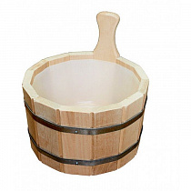 Ушат Липа 5 л. с пластиковой вставкой   на сайте Стройсервис
