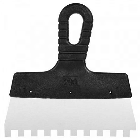 Шпатель малярный зубчатый 200мм (10х10) KORVUS на сайте Стройсервис
