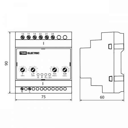 Реле ограничения мощности ОМ-1 3/30-Н-01 (1ф, 3-30кВт, 4мод, с реле напр.) SQ1505-0003 TDM (2)