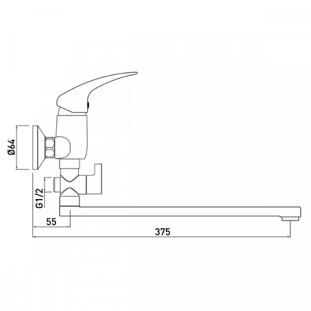Смеситель для ванны GROSS AQUA Basic 7237257-35L(F)