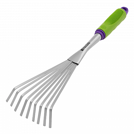 Грабли веерные 9 - зубые, 130 х 420 мм, стальные, пластиковая рукоятка, Connect, Palisad на сайте Стройсервис
