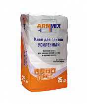 Клей для плитки ARMMIX Усиленный 25кг на сайте Стройсервис

