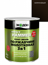 Грунт-эмаль по ржавчине 3в1 с молотковым эффектом коричневый 2,2кг ЭкоДом на сайте Стройсервис
