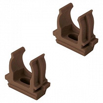 Крепеж-клипса для труб под темное дерево d25 мм (бук) "ЭКО" (заказ кратно 10шт) TDM на сайте Стройсервис
