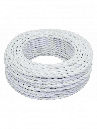 BIRONI ретро -провод витой 2х1,5 Белый матовый (бух. 50м, цена за 1м) B1-424-71-50 на сайте Стройсервис

