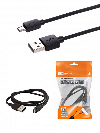 Дата-кабель, ДК 1, USB - micro USB, 1 м, черный, TDM на сайте Стройсервис

