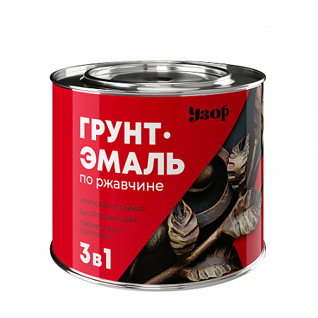 Грунт-эмаль по ржавчине 3в1  зеленая  1,8 кг Узор на сайте Стройсервис
