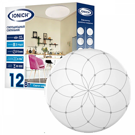 IONICH св-к св/д декоративный 12W(850lm) 6500K 6K 215x50 IP20 серия 2219 "Альтаир"  на сайте Стройсервис
