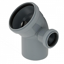 Отвод канализ. серый Ду110*50мм 45° правый РР-Н Flextron на сайте Стройсервис
