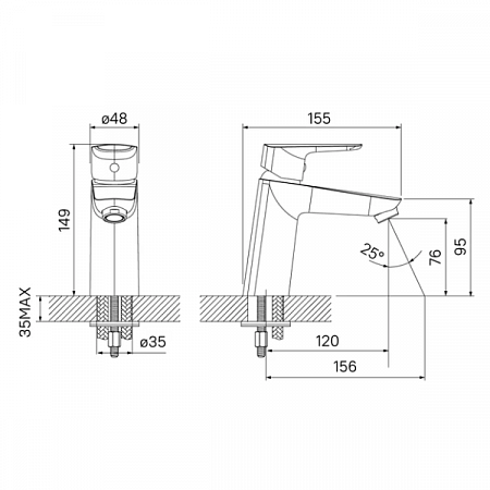 Смеситель для умывальника VIBE VIBSB00i01 IDDIS