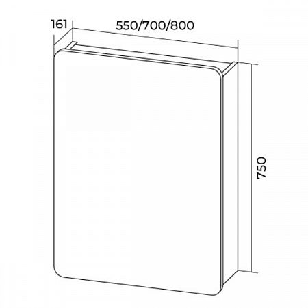 Шкаф-зеркало GS Аделина 70 белый 11412 GS (1)