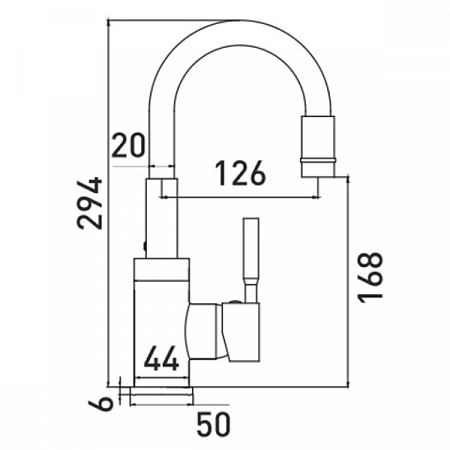 Смеситель для кухни с гибким изливом GROSS AQUA ColorFlex (белый) 3241508W
