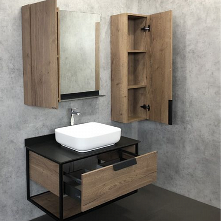 Шкаф-колонна Кельн-35 дуб темный COMFORTY (2)