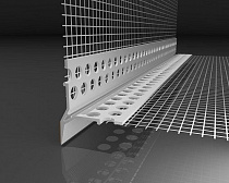 Угол из ПВХ с сеткой и капельником 10*10см *2,5м для фасадных работ на сайте Стройсервис
