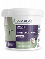 Эмаль акриловая универсальная белаяя 0,9кг матовая Лакра на сайте Стройсервис
