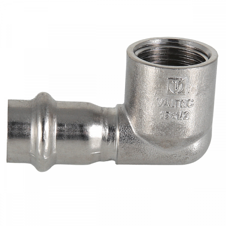 Угольник нерж. сталь 90° D22х3/4 вн.резьба Valtec