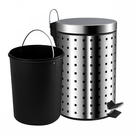 Ведро круглое 7л нерж. (хром с педалью) Санакс (4)