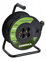 Удлинитель на катушке 4х40м с заземл. 16А IP20 3.5кВт WKP20-16-04-40-G GENERICA на сайте Стройсервис
