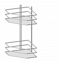 Полка угловая 2яруса (хром, трапеция, высокий борт) 200*200*380 П0001565 на сайте Стройсервис
