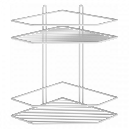 Полка угловая 2яруса(белая, трапеция) 200*200*280 П0002012 на сайте Стройсервис
