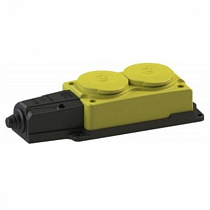 NE-AD колодка ОУ двойная 2 гн. с загл. каучук 2P+PE 1x16A 220-240V IP54 желтый 4152 на сайте Стройсервис
