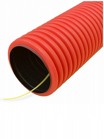 Промрукав Труба гофр двустенная ПНД гибкая(SN26) зонд красная d50 (бухта 100м) цена за 1м PR15.0021 на сайте Стройсервис

