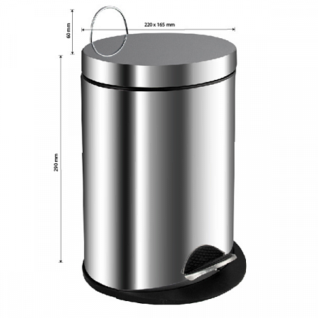Ведро овальное 5л нерж. 205 (хром с педалью) Санакс (4)