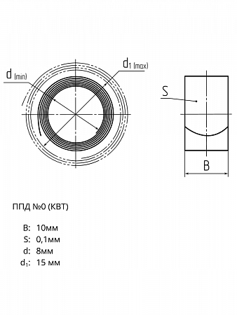 Пружина постоянного давления ППД №0 (8мм-15 мм) 65184 КВТ (1)