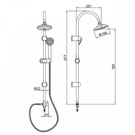 Душевая стойка с тропическим душем, латунь А8399 Accoona (4)