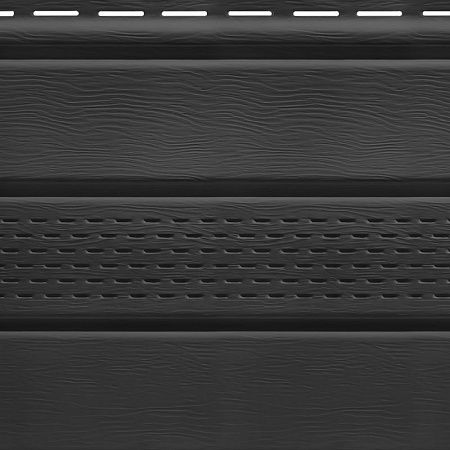 Софит с перфорацией 1ой доски  ГРАФИТ 300*3000мм 1шт=0,9м²  1уп=10шт=9м²  на сайте Стройсервис
