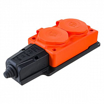 NE-AD колодка ОУ двойная 2 гн. с загл. каучук 2P+PE 1x16A 220-240V IP54 оранж 4112 (Турция) на сайте Стройсервис
