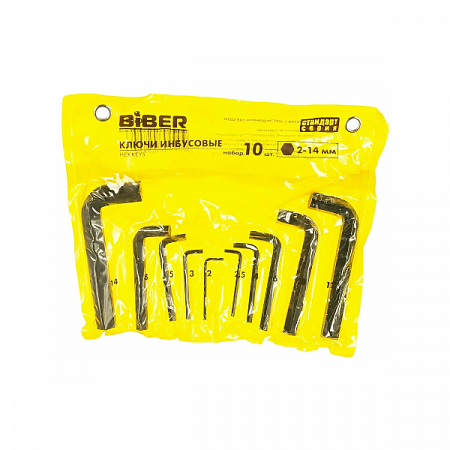 Ключ имбусовый набор  2,0 -14 мм 10 шт 90502 Biber